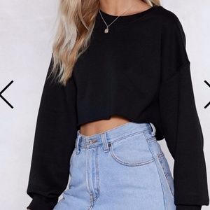 NWT nasty gal sit back cropped sweater small